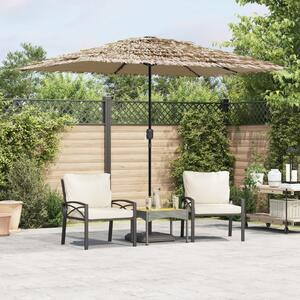Vrtni suncobran LED s čeličnom šipkom smeđi 300x200x250 cm - Smeđa / 300 x 200 x 250 cm