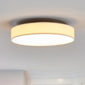 Lindby LED stropna svjetiljka Saira, Ø 40 cm, bijela, tekstil, Bijela, Dnevni boravak/blagovaonica, Tkanina / tekstil