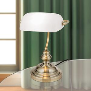 Stolna lampa Onella u opal stilu bankara
