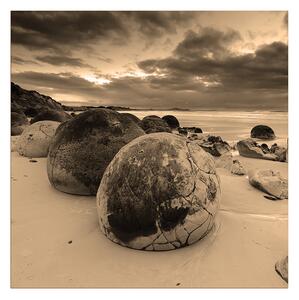 Slika na platnu - Kamenje na plaži - kvadrat 307FA (50x50 cm)