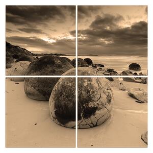 Slika na platnu - Kamenje na plaži - kvadrat 307FD (60x60 cm)