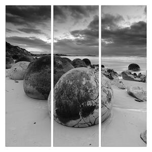 Slika na platnu - Kamenje na plaži - kvadrat 307ČB (75x75 cm)