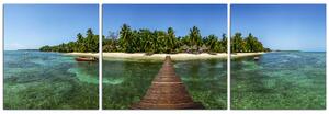 Slika na platnu - Tropski otok i pristanište - panorama 5912C (150x50 cm)