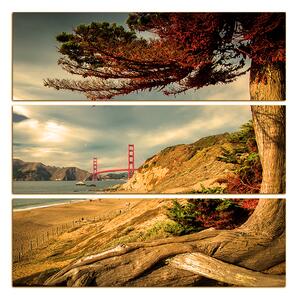 Slika na platnu - Golden Gate Bridge - kvadrat 3922FC (75x75 cm)