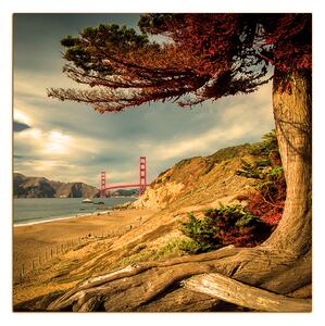 Slika na platnu - Golden Gate Bridge - kvadrat 3922FA (50x50 cm)
