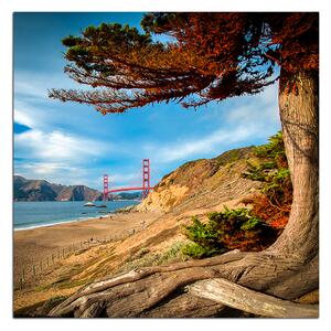 Slika na platnu - Golden Gate Bridge - kvadrat 3922A (50x50 cm)