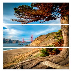 Slika na platnu - Golden Gate Bridge - kvadrat 3922C (75x75 cm)