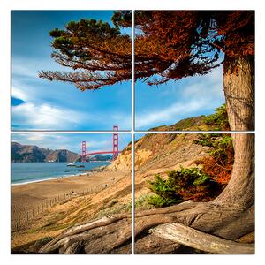 Slika na platnu - Golden Gate Bridge - kvadrat 3922D (60x60 cm)