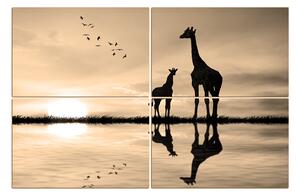 Slika na platnu - Silueta žirafe 1919FD (90x60 cm)