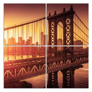 Slika na platnu - Zalazak sunca nad Manhattanom - kvadrat 326FD (60x60 cm)
