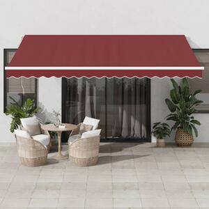 Tenda na ručno uvlačenje s LED bordo 450 x 350 cm - Crvena / 450 x 350 cm
