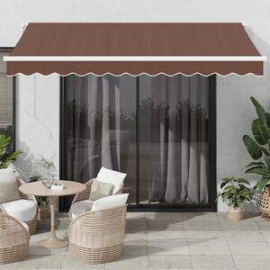 Tenda na ručno uvlačenje s LED smeđa 350 x 250 cm - Smeđa / 350 x 250 cm