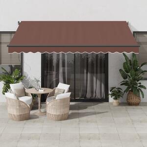 Tenda na ručno uvlačenje s LED smeđa 400 x 350 cm - Smeđa / 400 x 350 cm