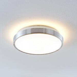 Lindby LED stropna svjetiljka Emelie, Ø 27 cm, boja aluminija, metal, Metalik, Dnevni boravak/blagovaonica, Metal