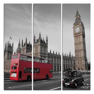 Slika na platnu - Autobus u Londonu - kvadrat 331ČB (75x75 cm)