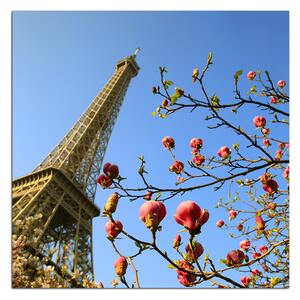 Slika na platnu - Eiffelov toranj u proljeće - kvadrat 334A (50x50 cm)