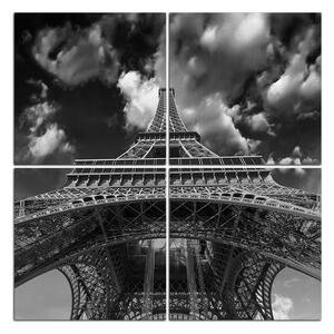 Slika na platnu - Eiffelova veža - pohľad zdola - štvorec 335ČD (60x60 cm)