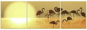 Slika na platnu - Silueta flaminga - panorama 532KC (90x30 cm)