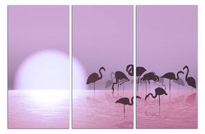 Slika na platnu - Silueta flaminga 132FB (120x80 cm)