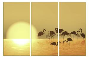 Slika na platnu - Silueta flaminga 132KB (120x80 cm)
