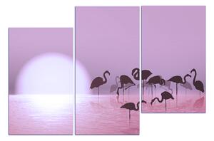 Slika na platnu - Silueta flaminga 132FC (150x100 cm)
