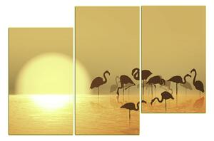 Slika na platnu - Silueta flaminga 132KC (90x60 cm)