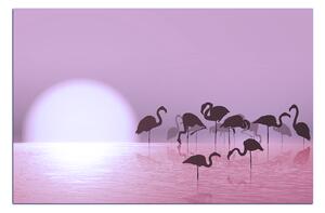 Slika na platnu - Silueta flaminga 132FA (120x80 cm)