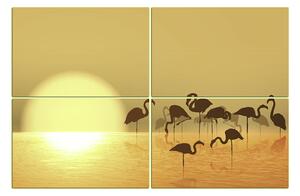 Slika na platnu - Silueta flaminga 132KD (120x80 cm)