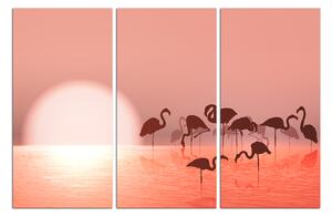 Slika na platnu - Silueta flaminga 132B (150x100 cm)