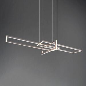 Trio Lighting Salinas LED viseća svjetiljka, 3.000 K, mat nikal, prigušiva, Sivo, Dnevni boravak/blagovaonica, Metal