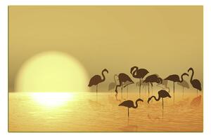 Slika na platnu - Silueta flaminga 132KA (60x40 cm)