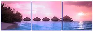 Slika na platnu - Bungalovi iznad vode - panorama 539FB (90x30 cm)