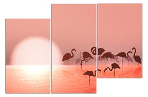 Slika na platnu - Silueta flaminga 132C (90x60 cm)