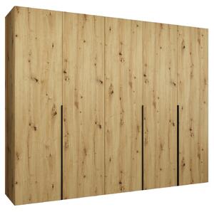 Zondo.hr Ormar za garderobu 250 cm Alice 1 (hrast artisan + crna). Akcija -20%. 1126124