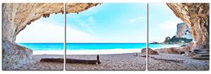 Slika na platnu - Pogled na plažu iz špilje - panorama 540C (150x50 cm)