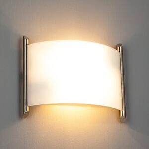 Lindby zidna lampa Filippa, 31 cm, nikal, staklo, E27, prigušiva, Bijela, Područje hodnika, Metal