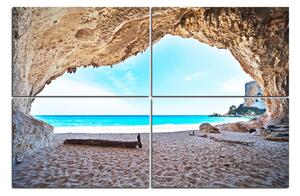 Slika na platnu - Pogled na plažu iz špilje 140E (90x60 cm)
