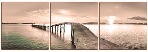 Slika na platnu - Pristanište na moru - panorama 548FB (90x30 cm)