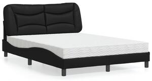 Krevet s madracem Hvar crni 120 x 200 cm od umjetne kože - Crna / 120 x 200 cm