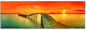 Slika na platnu - Pristanište na moru - panorama 548A (105x35 cm)