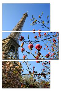 Slika na platnu - Eiffelov toranj u proljeće - pravokutnik 734C (120x80 cm)