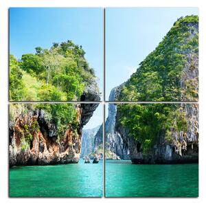Slika na platnu - Stijene i more - kvadrat 352D (60x60 cm)