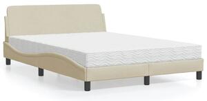 Krevet s madracem Dover krem 140x200 cm od tkanine - Krema / 140 x 200 cm