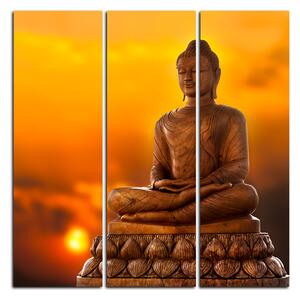 Slika na platnu - Buda i zalazak sunca - kvadrat 359B (75x75 cm)