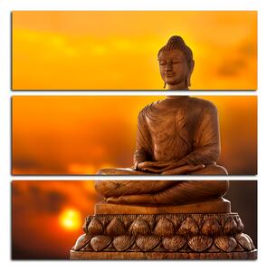 Slika na platnu - Buda i zalazak sunca - kvadrat 359C (75x75 cm)