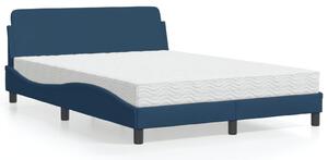 Krevet s madracem Dover plavi 140 x 190 cm od tkanine - Plava / 140 x 190 cm