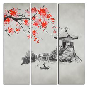 Slika na platnu - Tradicionalne ilustracije Japan - kvadrat 360B (75x75 cm)