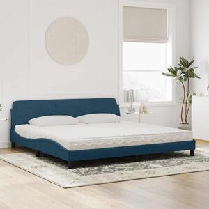 Krevet s madracem Dover plavi 200x200 cm baršunasti - Plava / 200 x 200 cm