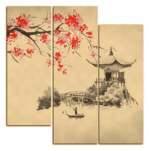 Slika na platnu - Tradicionalne ilustracije Japan - kvadrat 360FC (105x105 cm)