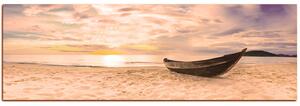 Slika na platnu - Čamac na plaži - panorama 551FA (105x35 cm)